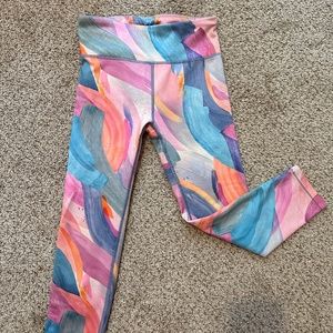 Athleta girl pre-owned high rise printed chit chat tight XL 14